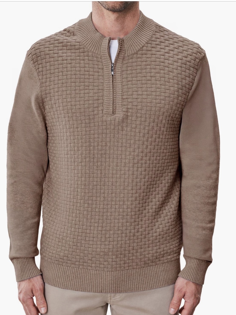 NWT Basketweave Half Zip Sweater